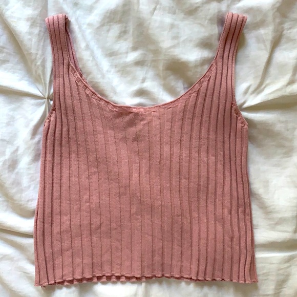 Tops - Ribbed knit pink tank top medium